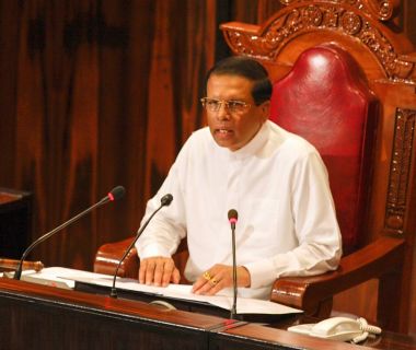 President Maithripala Sirisena at the opening session of the 8th Parliament of Sri Lanka on 1st of September 2015