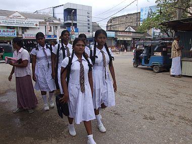 School girls on the street in Jaffna 