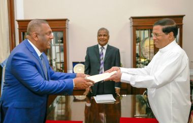 SriLankaForeignMinisterSwornIntoOffice